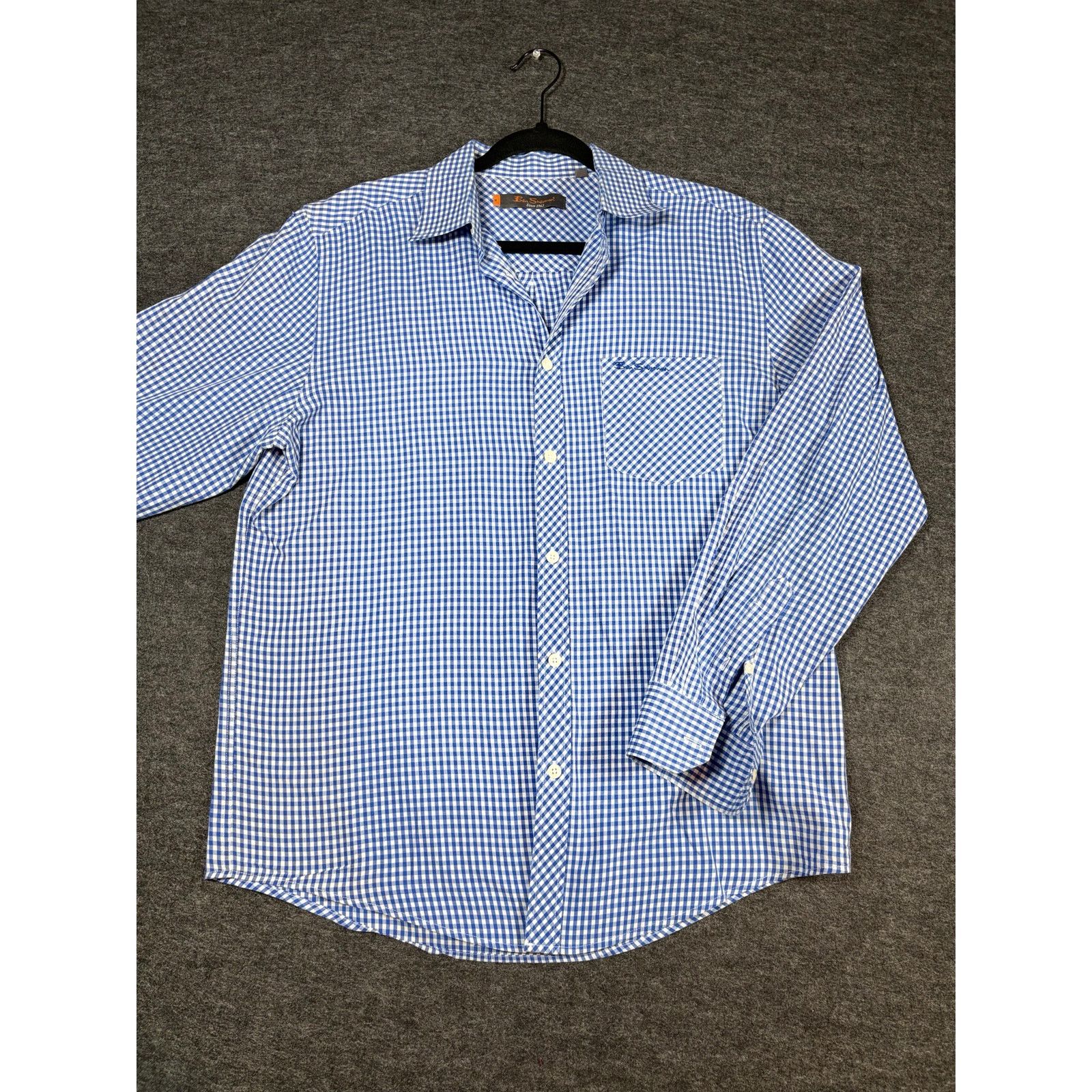 Ben Sherman Ben Sherman Blue Gingham Shirt Long Sleeve Size Medium #0483 Size US M / EU 48-50 / 2 - 1 Thumbnail