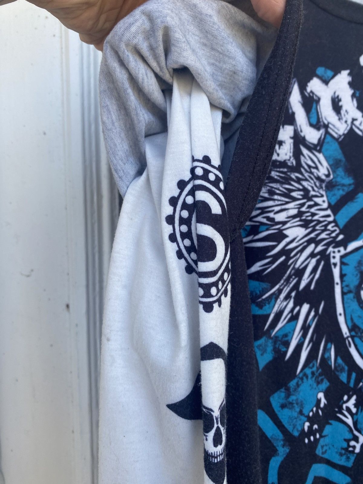 Affliction × JNCO × Southpole insane tribal poem y2k skull longsleeve shirt Size US M / EU 48-50 / 2 - 6 Thumbnail