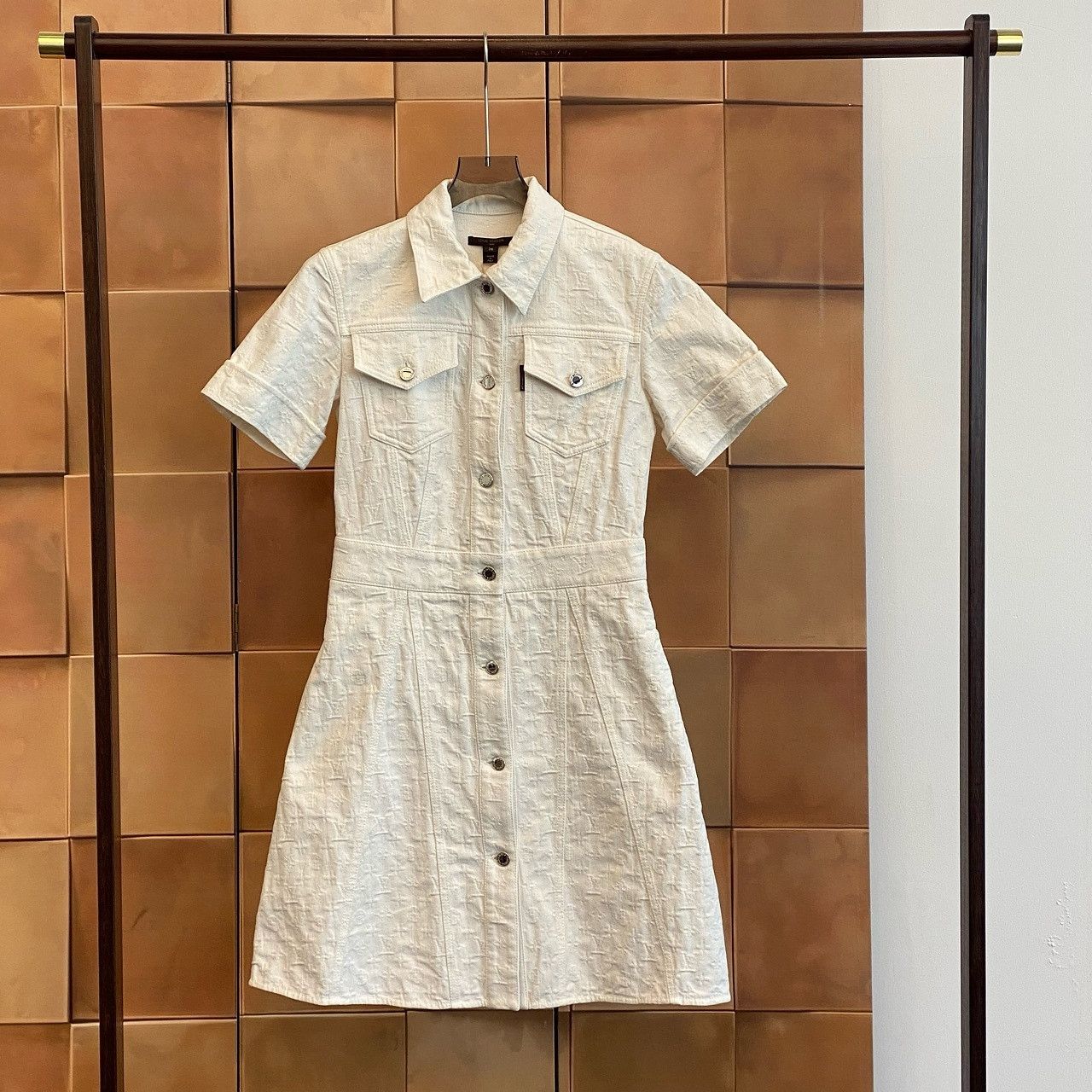 Louis Vuitton Louis Vuitton Monogram White Denim Mini Dress Size 38 Size XS / US 0-2 / IT 36-38 - 1 Thumbnail