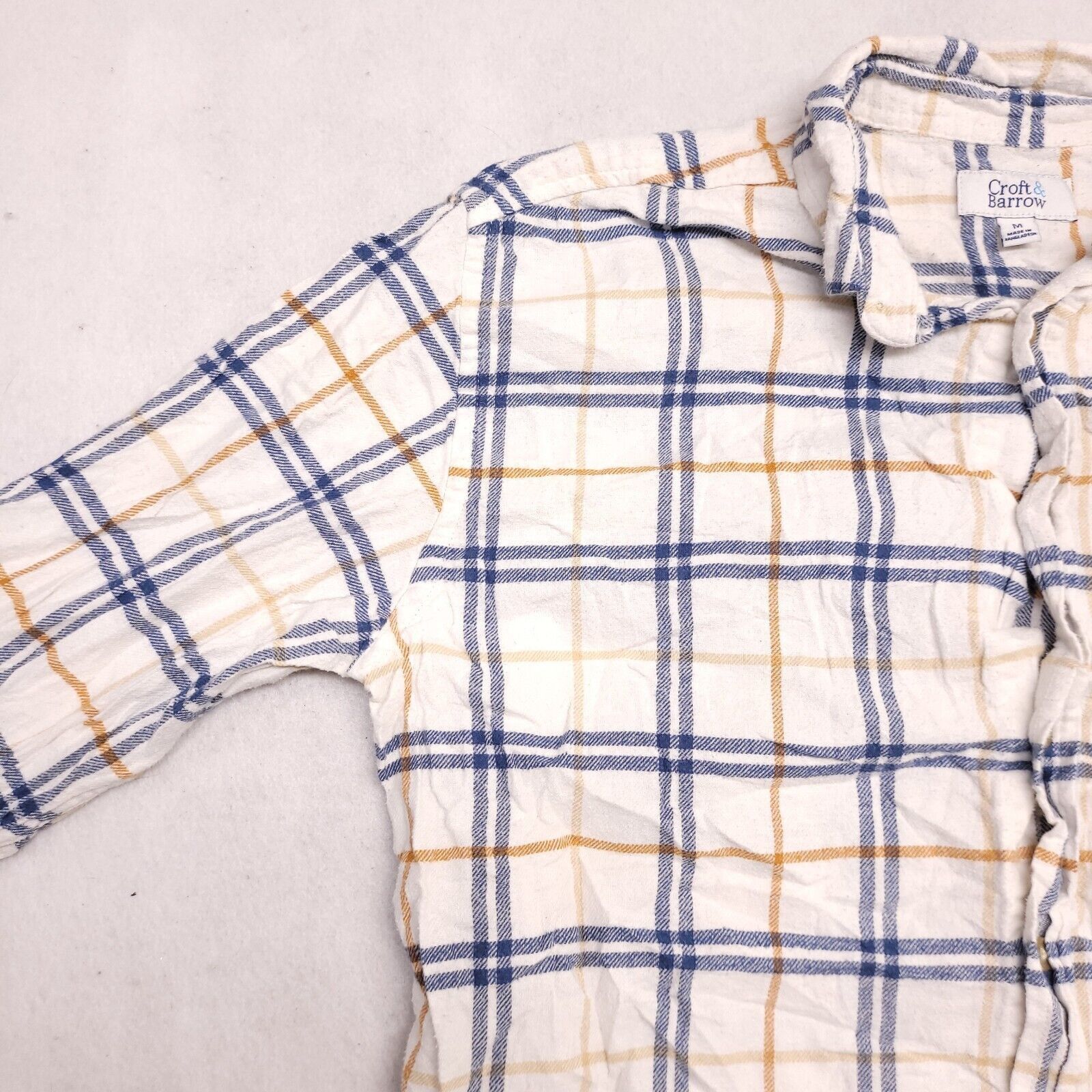 Croft & Barrow Croft & Barrow Windowpane Flannel Shirt Mens Size M White Size US M / EU 48-50 / 2 - 4 Thumbnail