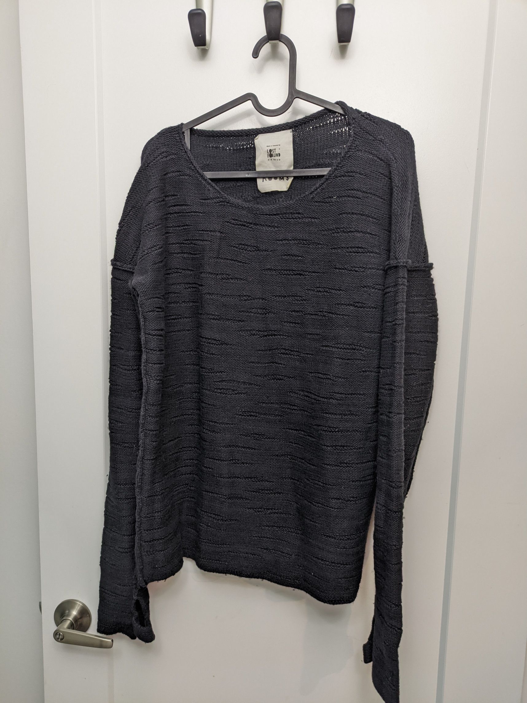 Cotton/Wool 'Fisheye' Distressed Sweater