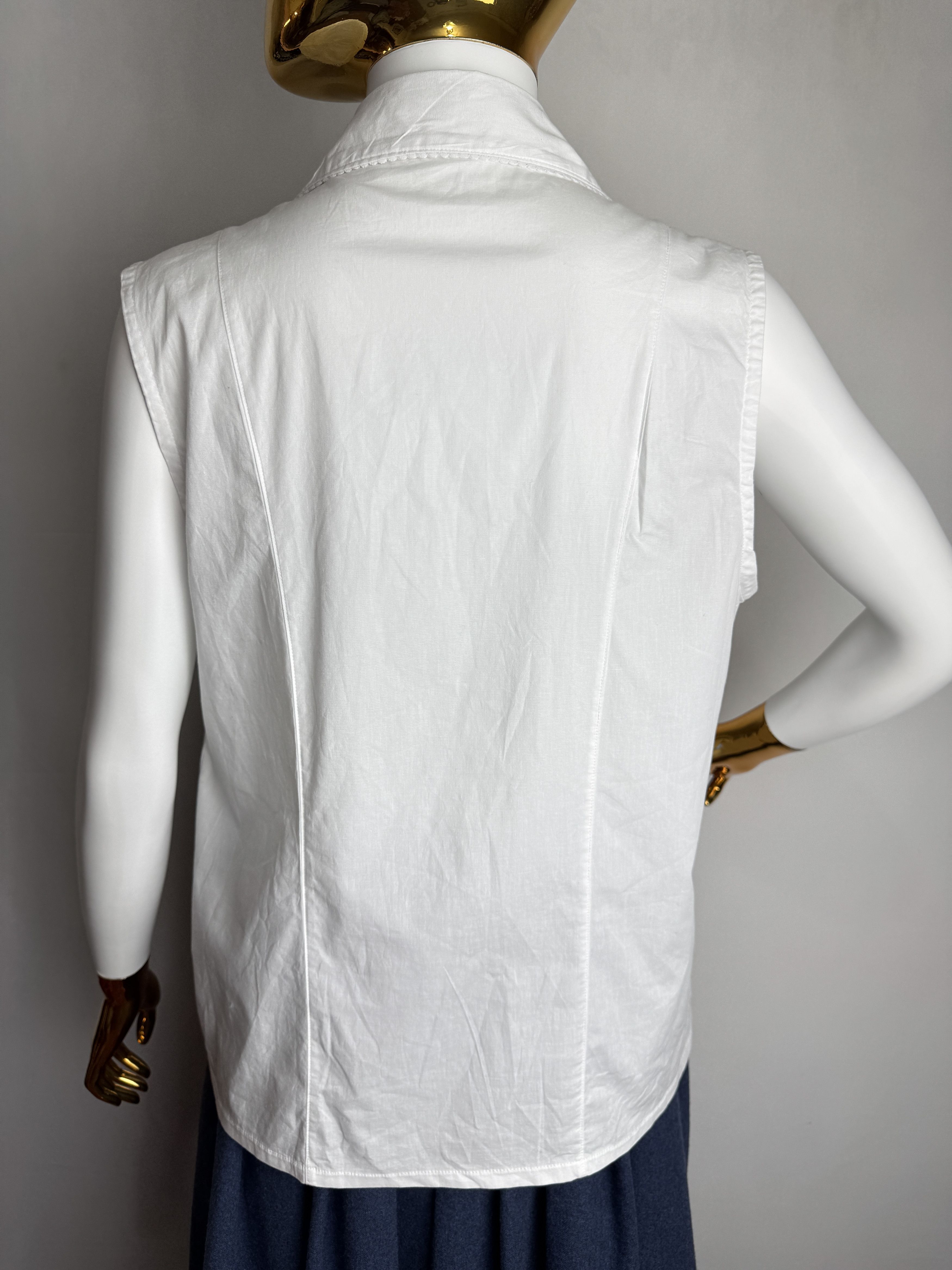 Other × Vintage WALDSCHÜTZ women’s Austrian sleeveless blouse Size L / US 10 / IT 46 - 3 Thumbnail