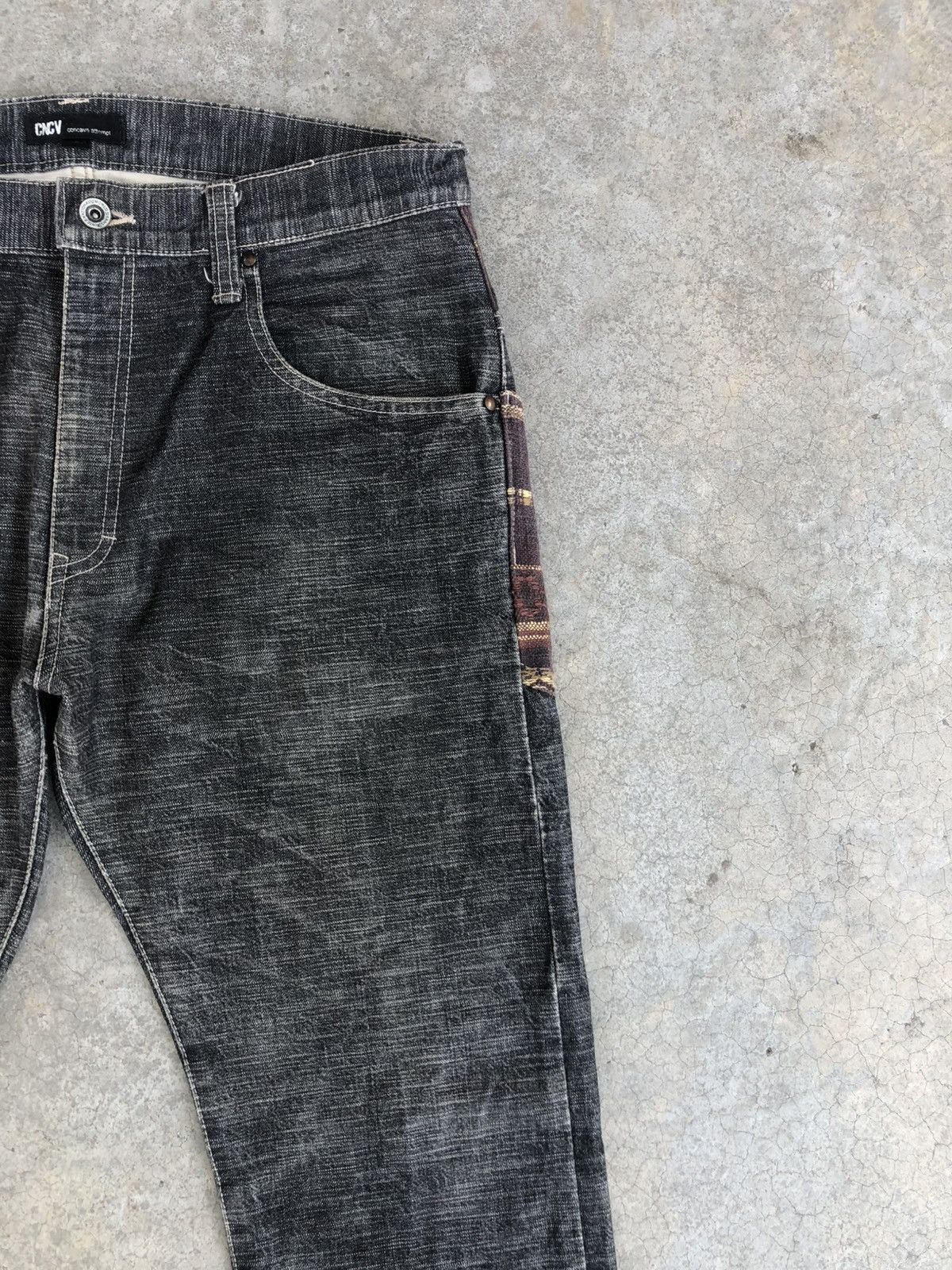 Japanese Brand Concave attempt Blanket Denim Distressed Jeans Size US 33 - 5 Thumbnail
