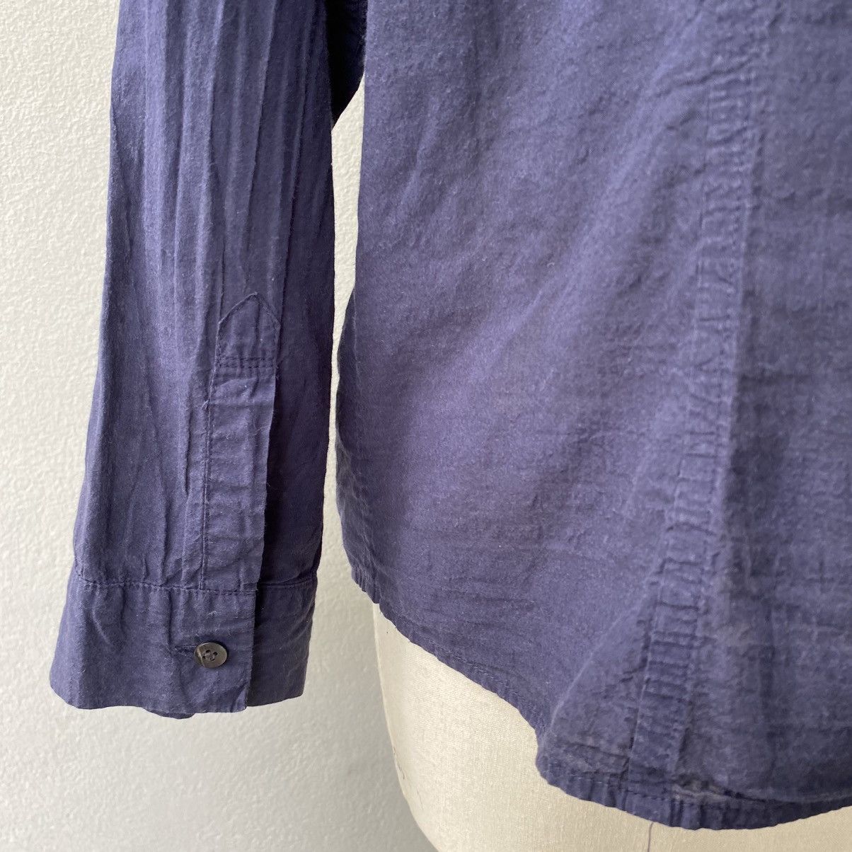 Issey Miyake Plantation Navy Textured Shirt Size XL / US 12-14 / IT 48-50 - 16 Thumbnail