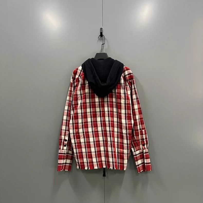 Greg Lauren greg laurenColor blocking plaid distressed hooded jacket 25 Size US M / EU 48-50 / 2 - 2 Thumbnail