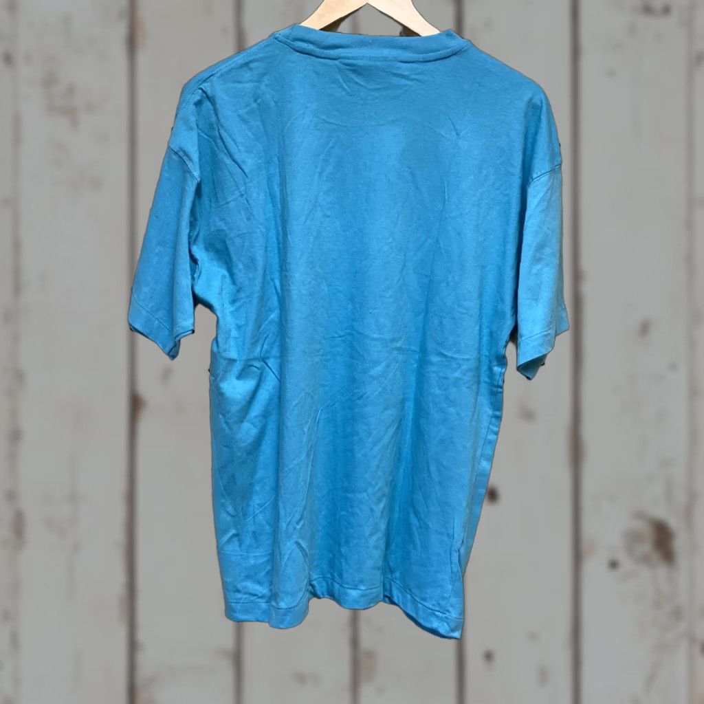 Vintage VINTAGE Cape Isle Knitters T-Shirt Mens M Blue Short Sleeve Cotton Crew Neck Single Stitch Blank *as is New Size US M / EU 48-50 / 2 - 1 Thumbnail