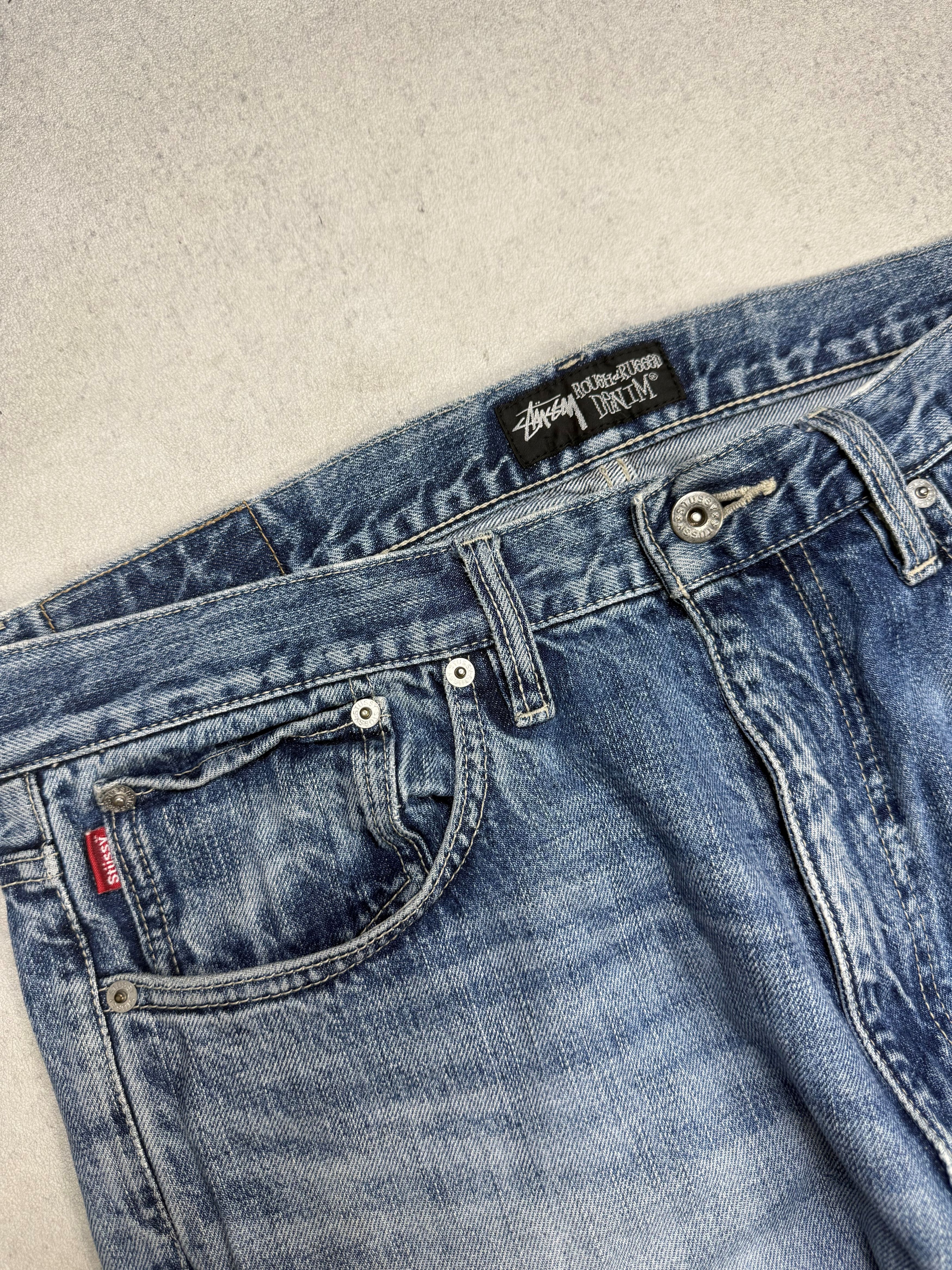 Stussy Vintage Stussy Distressed Denim Jeans Spell Out Size US 34 / EU 50 - 7 Thumbnail