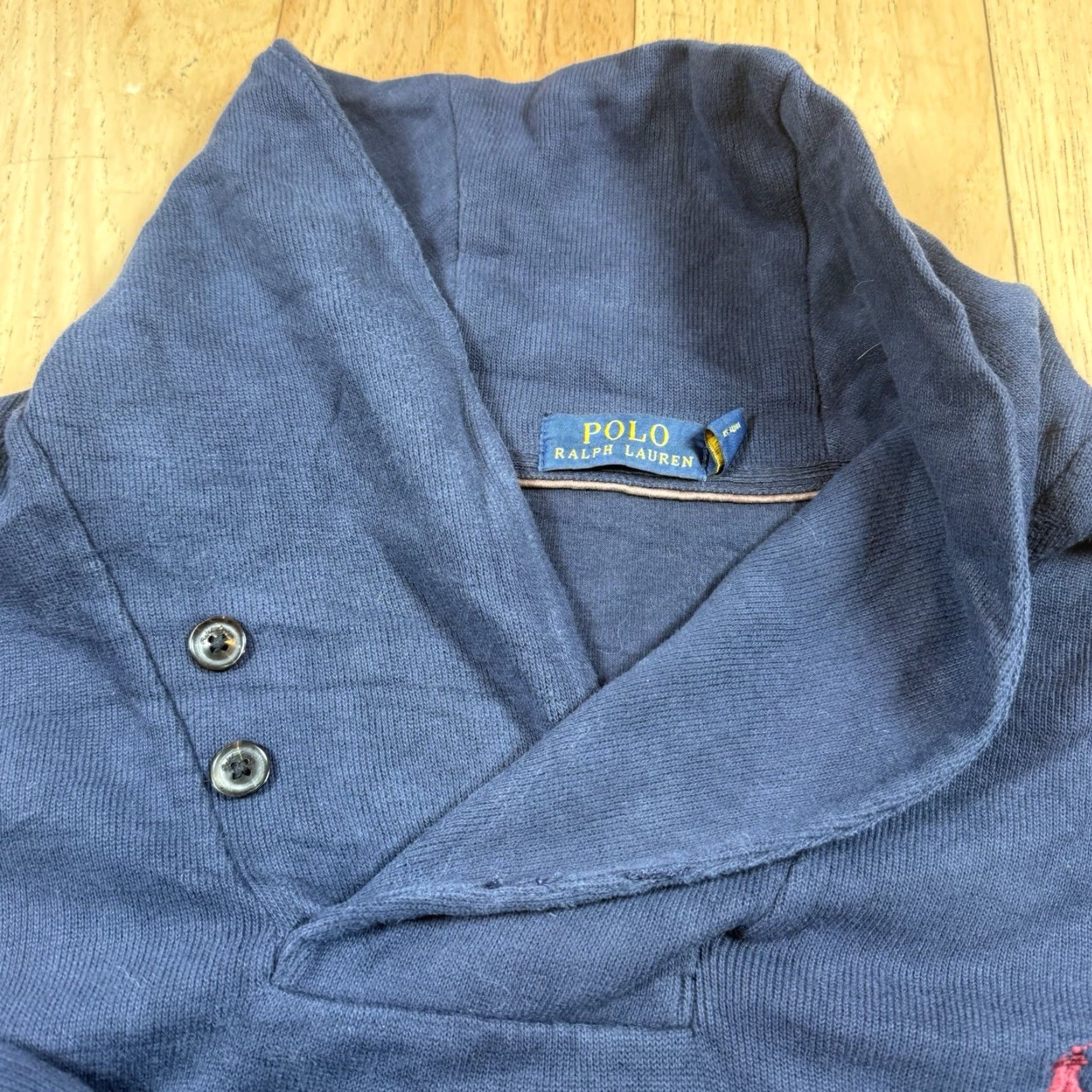 Ralph Lauren Ralph Lauren Polo Jersey Collared Wool Knit Sweater Mens 2XB Big & Tall Blue Rib Elbow Pads Pullover Size US XXL / EU 58 / 5 - 6 Thumbnail