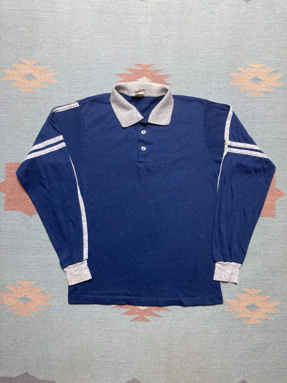 Vintage 70s polo shirt Montgomery ward 2 tone women’s large men’s XS Size US XS / EU 42 / 0 - 1 Thumbnail