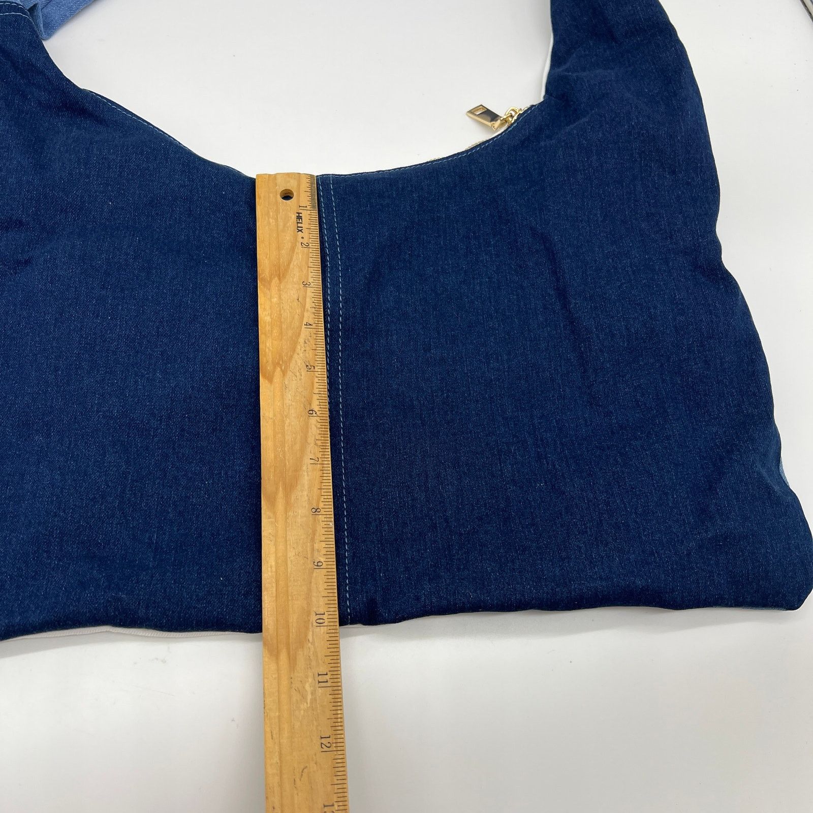 Other Attitudes by Renee Denim Patchwork Shoulder Bag Denim Combo Size ONE SIZE - 9 Thumbnail