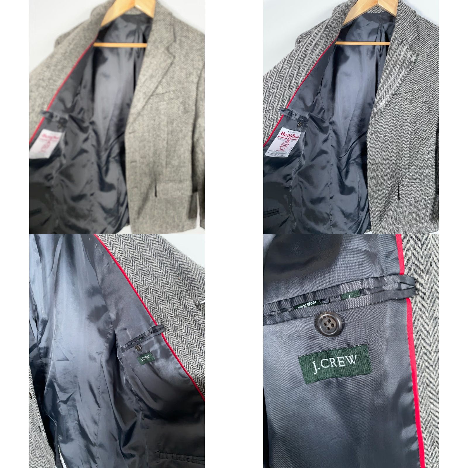 J.Crew J.Crew Harris Tweed Sport Coat Men's Large Gray Herringbone 3 Button Jacket Size US L / EU 52-54 / 3 - 9 Thumbnail