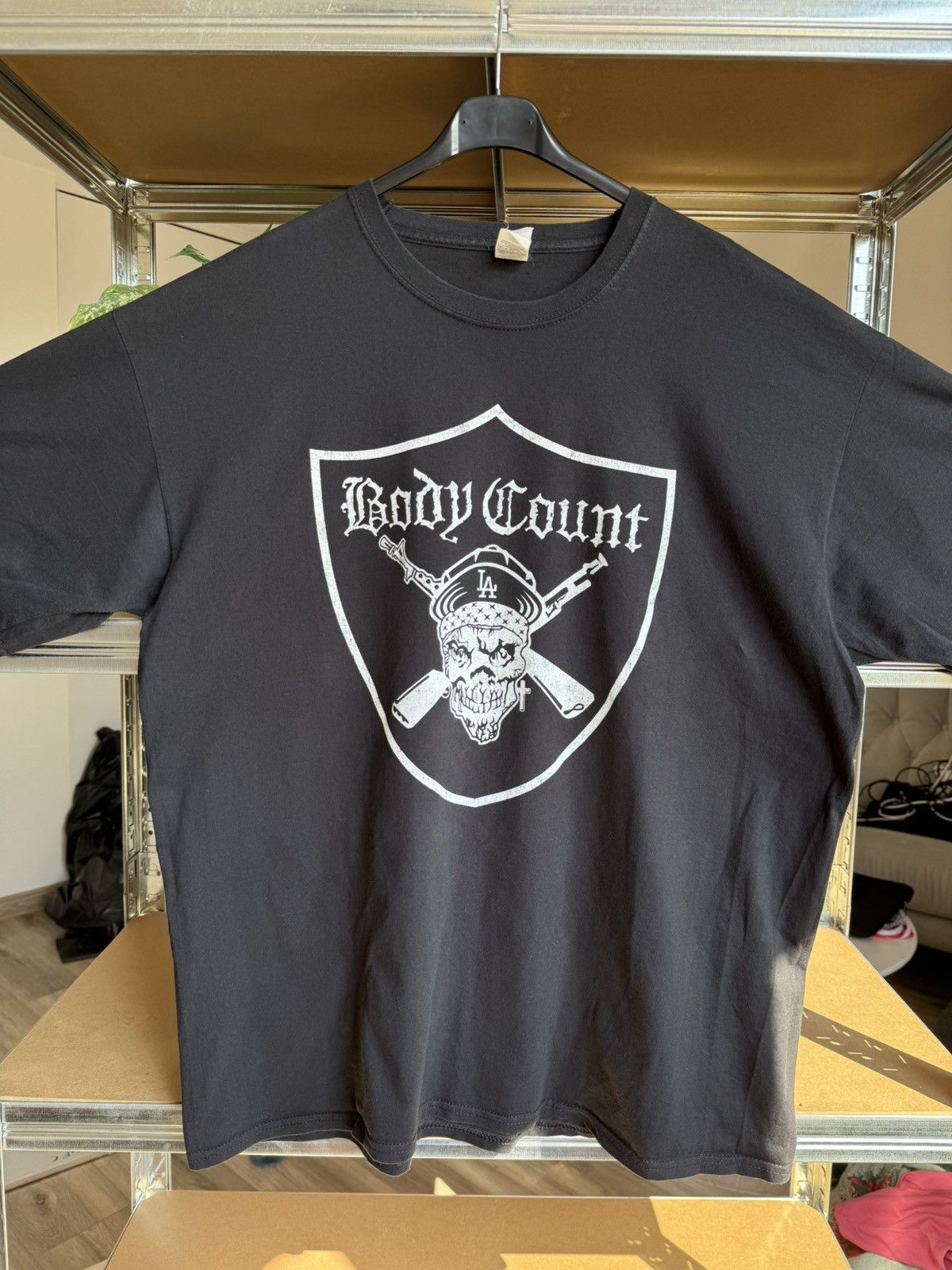 Vintage Vintage Body Count LA Ice T Gunner Pirate Shield 90s Washed Size US XL / EU 56 / 4 - 4 Thumbnail