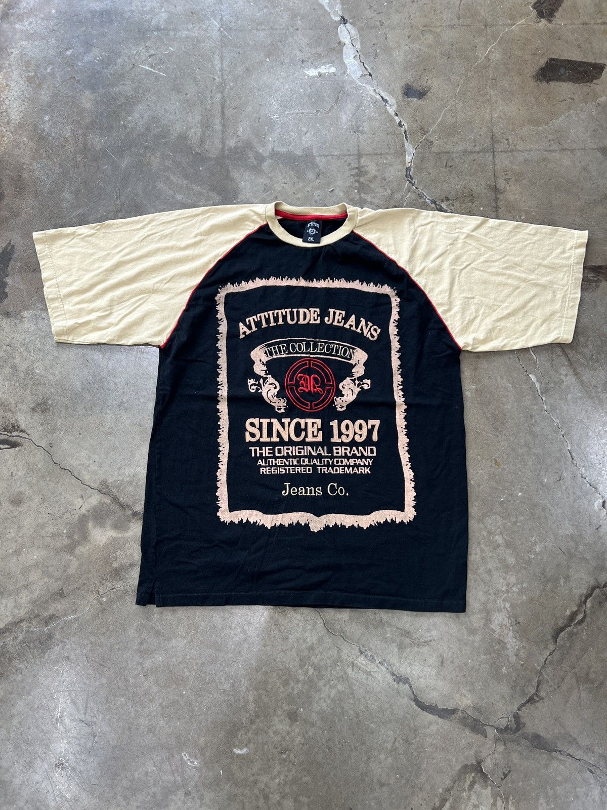 Vintage Vintage Attitude Denim Jeans Texture Tee 2XL Size US XXL / EU 58 / 5 - 2 Thumbnail