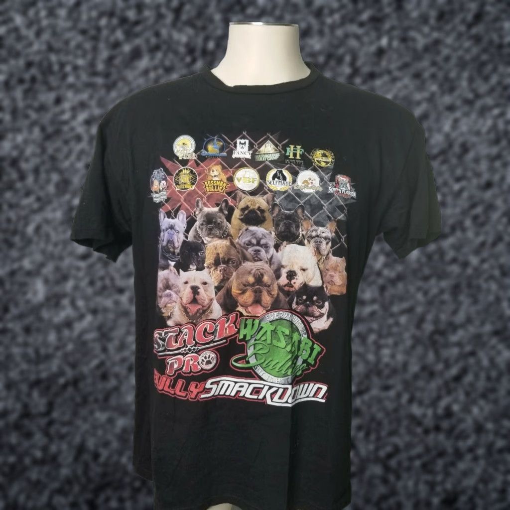Vintage Bully Smackdown Pit Bull Dog Show Graphic T-Shirt Men Large Black Animal USA 2000s Vintage Size US L / EU 52-54 / 3 - 1 Thumbnail