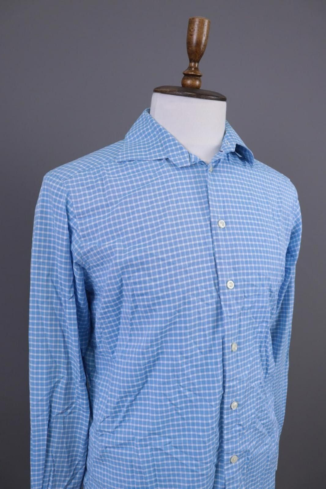 Eton Eton Contemporary Blue Check Shirt Size 40 / 15.75 Size US M / EU 48-50 / 2 - 3 Thumbnail