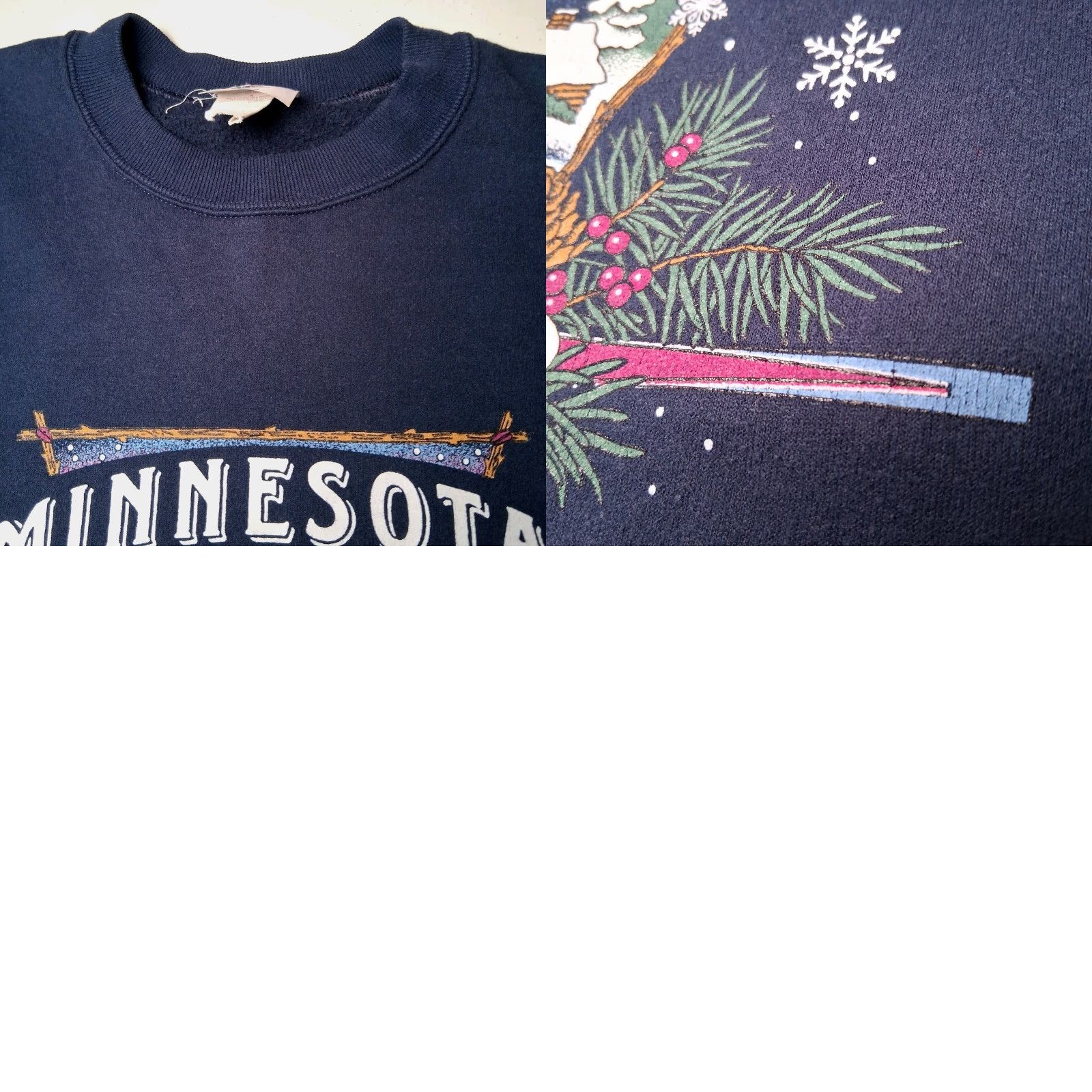 Jerzees VINTAGE Jerzees NuBlend Minnesota Sweatshirt L Men Blue Crewneck Winter Wonderland Snow Cabin Nature Pullover Graphic Size US L / EU 52-54 / 3 - 9 Thumbnail