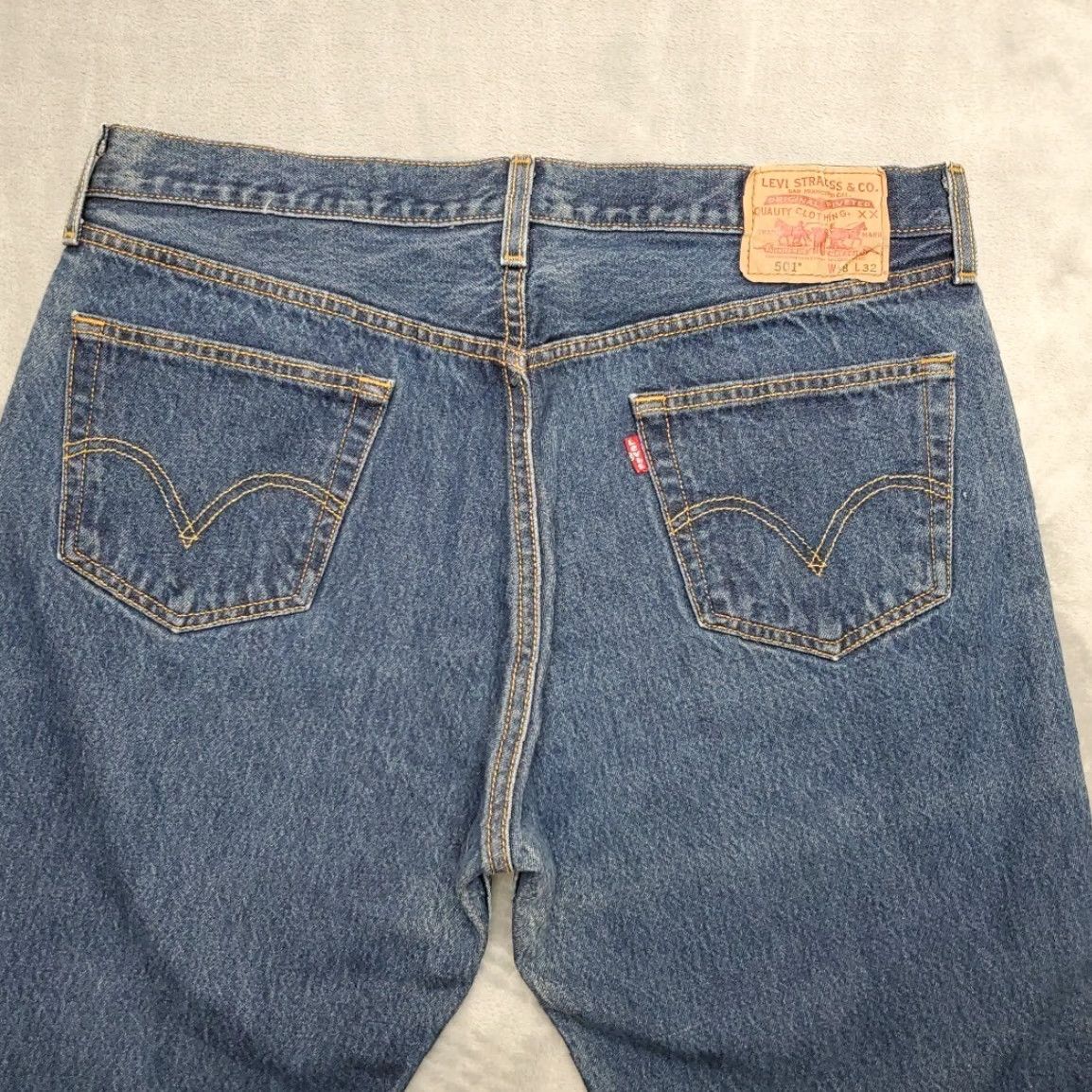 Levi's Levi's Jeans Men 38x32 Blue 505 Denim Regular Fit Straight Leg Cotton Dark Wash Size US 38 / EU 54 - 6 Thumbnail