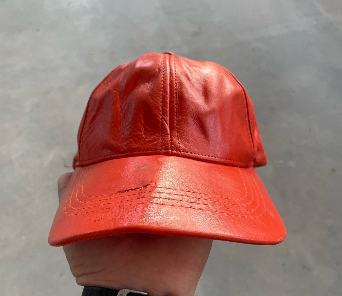 Genuine Leather × Vintage GENUINE LEATHER CAP MADE IN USA Size ONE SIZE - 1 Thumbnail