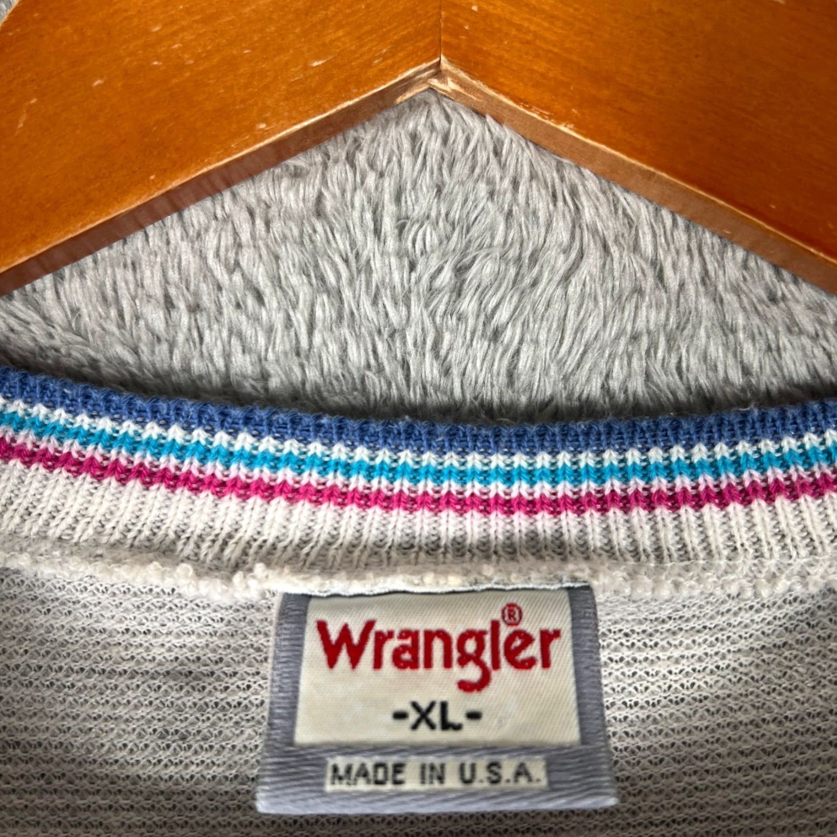 Wrangler VINTAGE Wrangler Striped Shirt Mens XL Gray Blue Pink 90s USA Made Size US XL / EU 56 / 4 - 3 Thumbnail