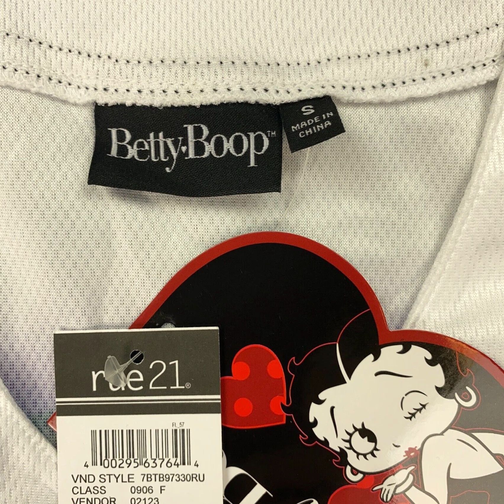 Vintage Betty Boop Baseball Jersey Mens Small White Button Up Art Graffiti NWT Size US S / EU 44-46 / 1 - 5 Thumbnail
