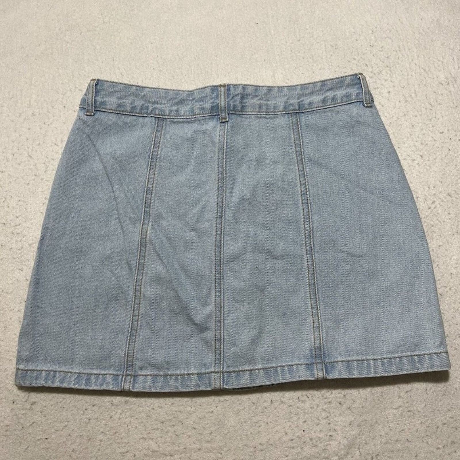 Forever 21 Forever 21 Jean Mini Skirt Metal Button Front Blue Denim Size 29" - 7 Thumbnail