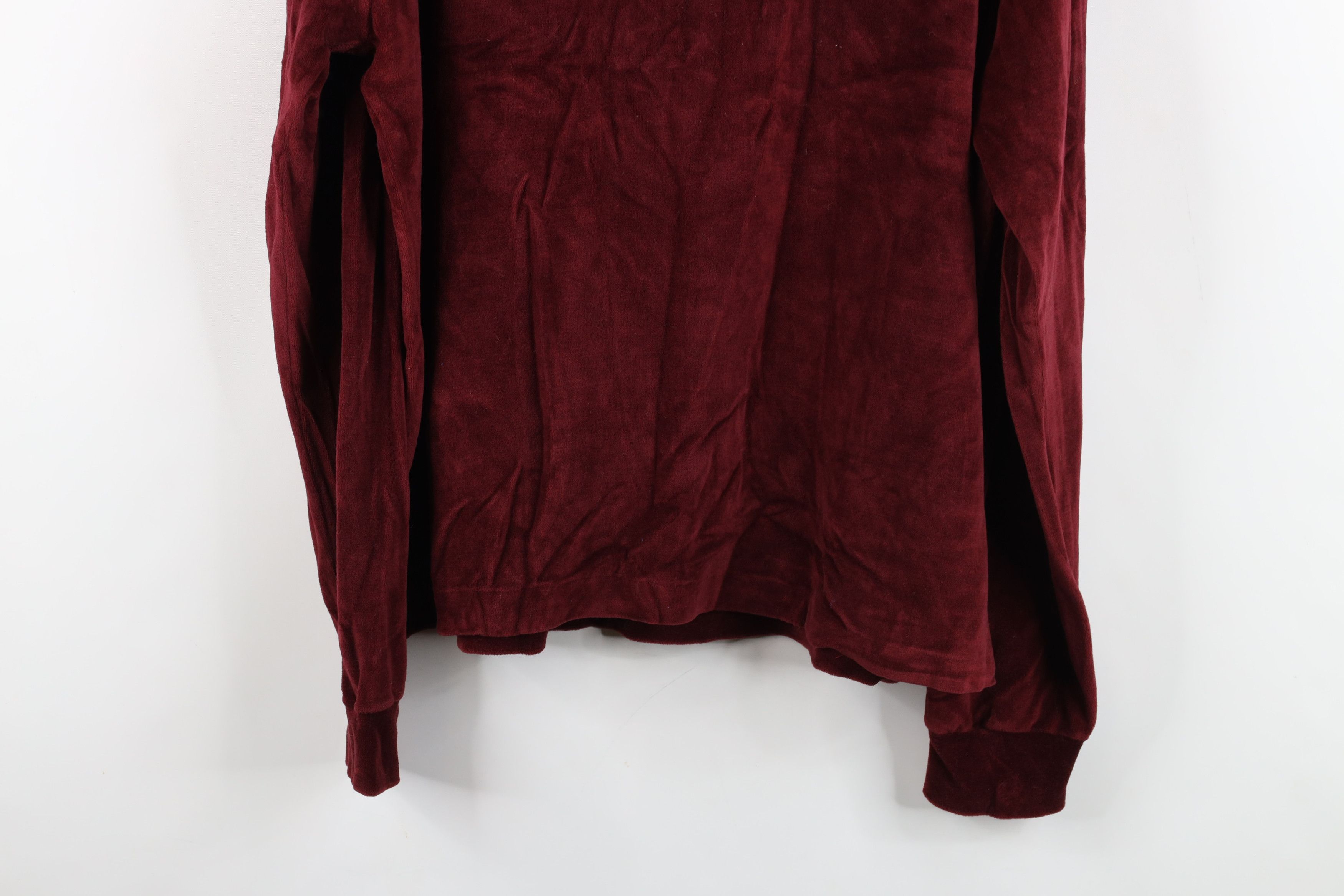 Vintage Vintage 70s Streetwear Velour Collared Long Sleeve Polo Red Size US XL / EU 56 / 4 - 12 Thumbnail