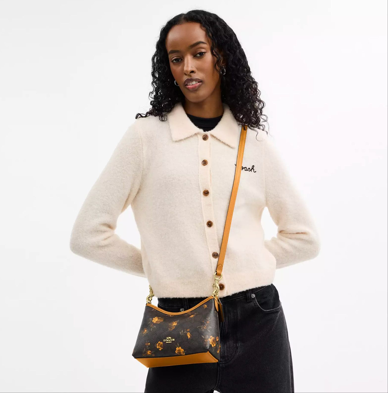 Coach Laurel Small Shoulder Bag In Signature Canvas With Floral Size ONE SIZE - 6 Thumbnail