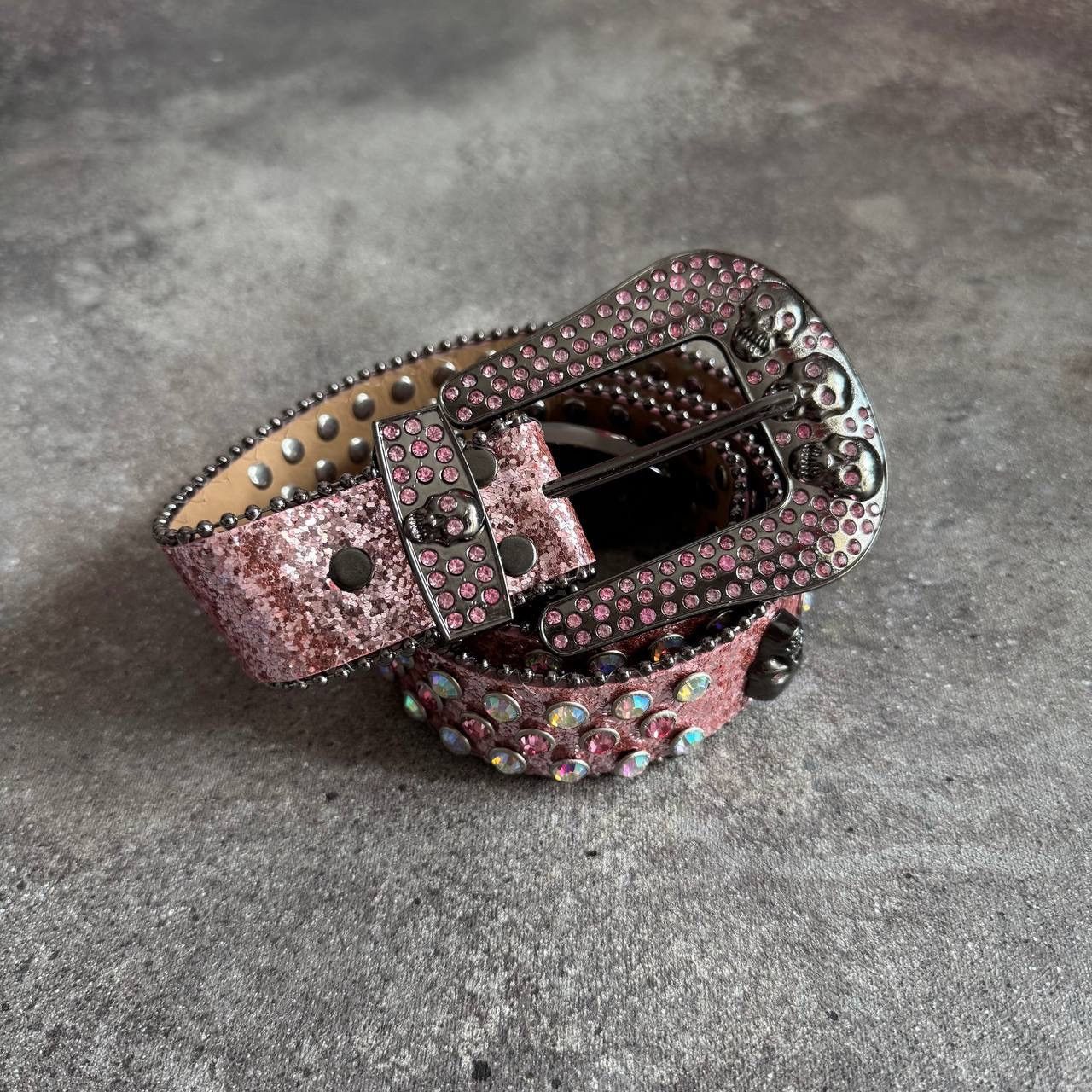 Other Opium Y2K Punk Rave BB Simon Style Shiny Faux Leather Belt Size ONE SIZE - 7 Thumbnail