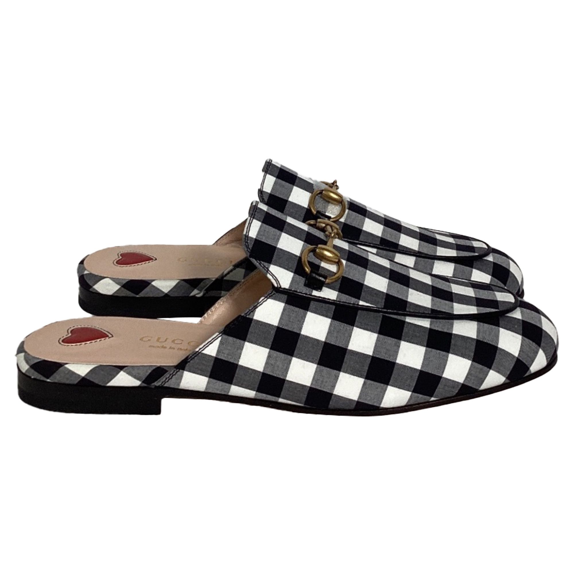 Gucci Gucci Princetown Horsebit Check Mules in Multicolor Cotton Size US 6 / IT 36 - 1 Thumbnail