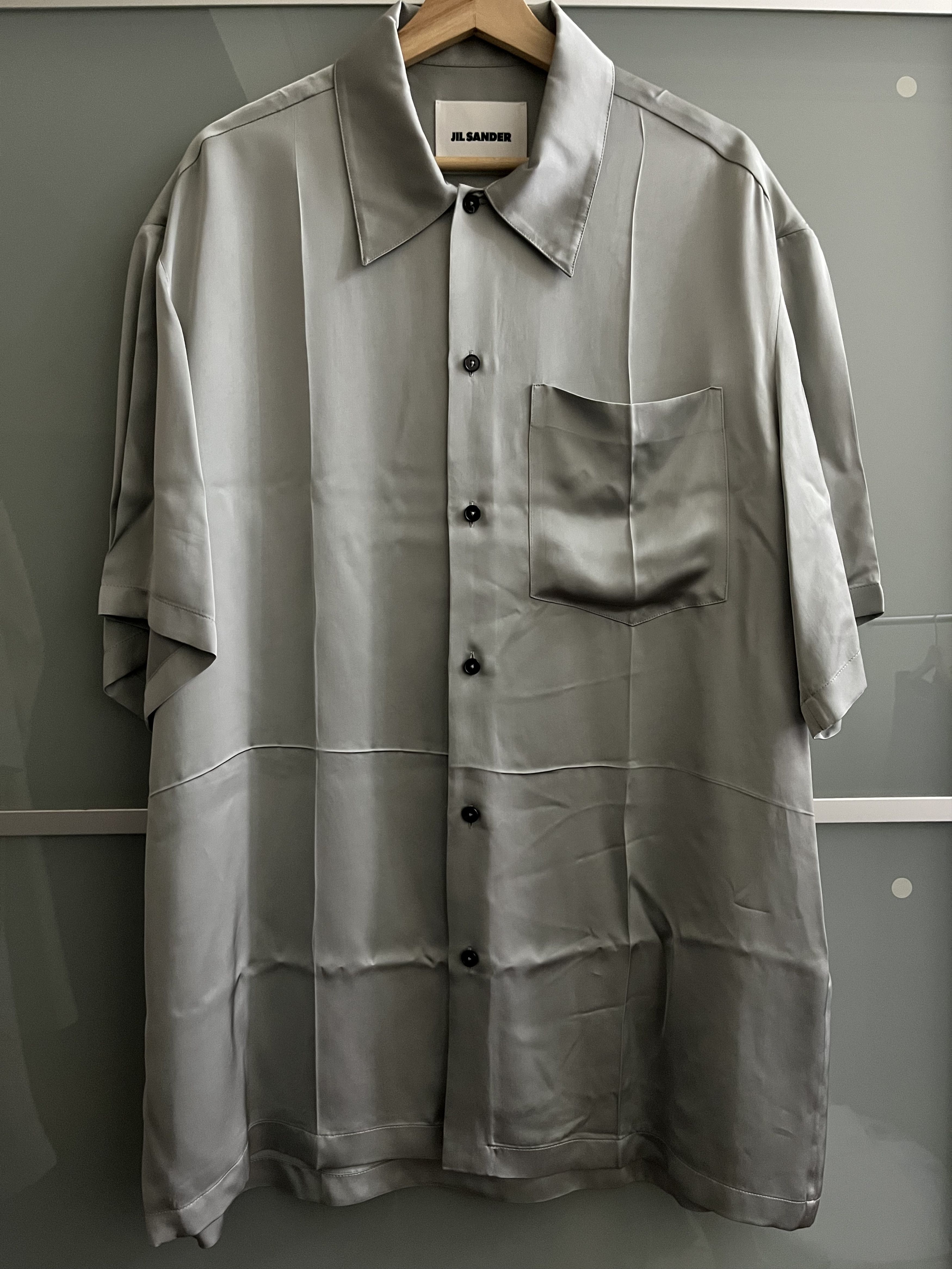 Jil Sander JIL SANDER SILVER GREY RAYON SHIRT 40 Size US M / EU 48-50 / 2 - 2 Thumbnail