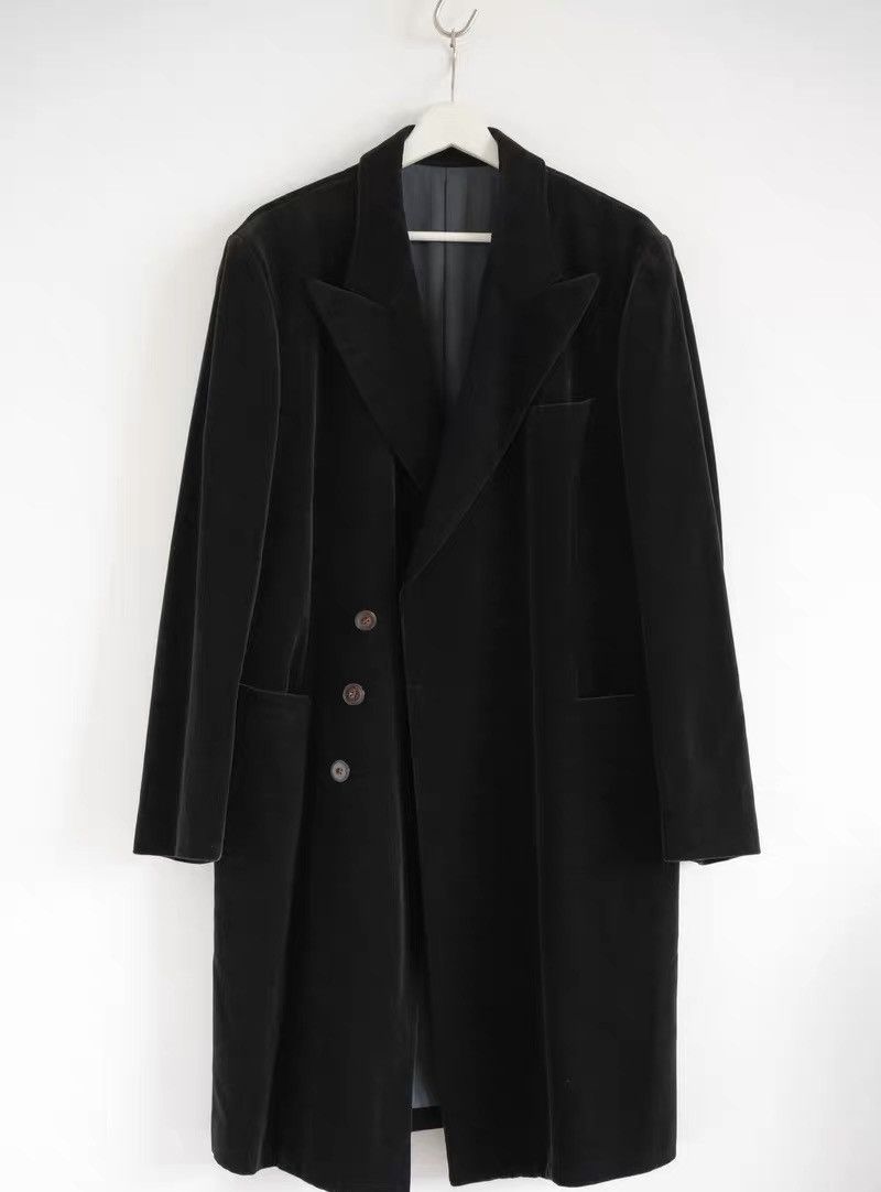 Yohji Yamamoto Jean Paul Gaultier Velvet Asymmetric Closure Coat Size US M / EU 48-50 / 2 - 1 Thumbnail