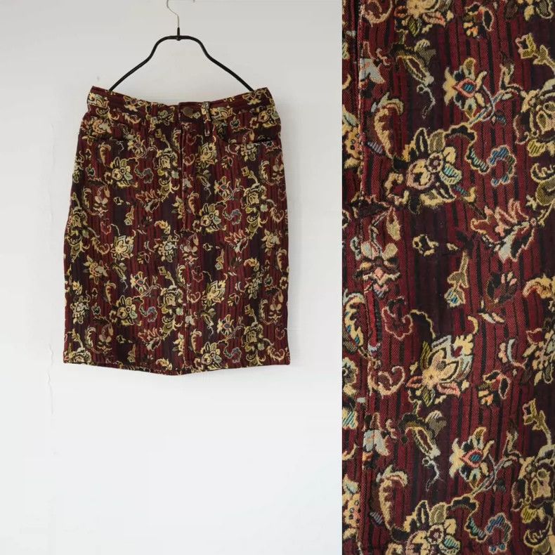 Kenzo Vintage Floral Embroidered Skirt - dmc