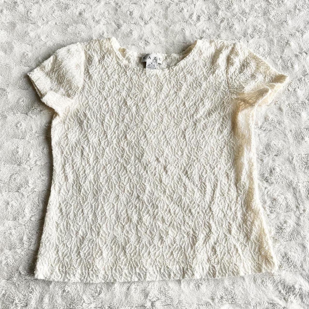 Other Vintage Textured Shirt Tee Womens Ivory Kazu Angelic Fairy Size M / US 6-8 / IT 42-44 - 1 Thumbnail