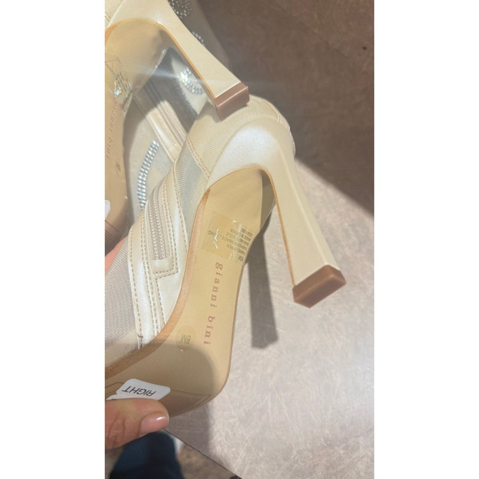 Gianni Valentino Gianni Bini Women's Heeled Boots Size 8 Beige with Silver Size US 8 / IT 38 - 8 Thumbnail