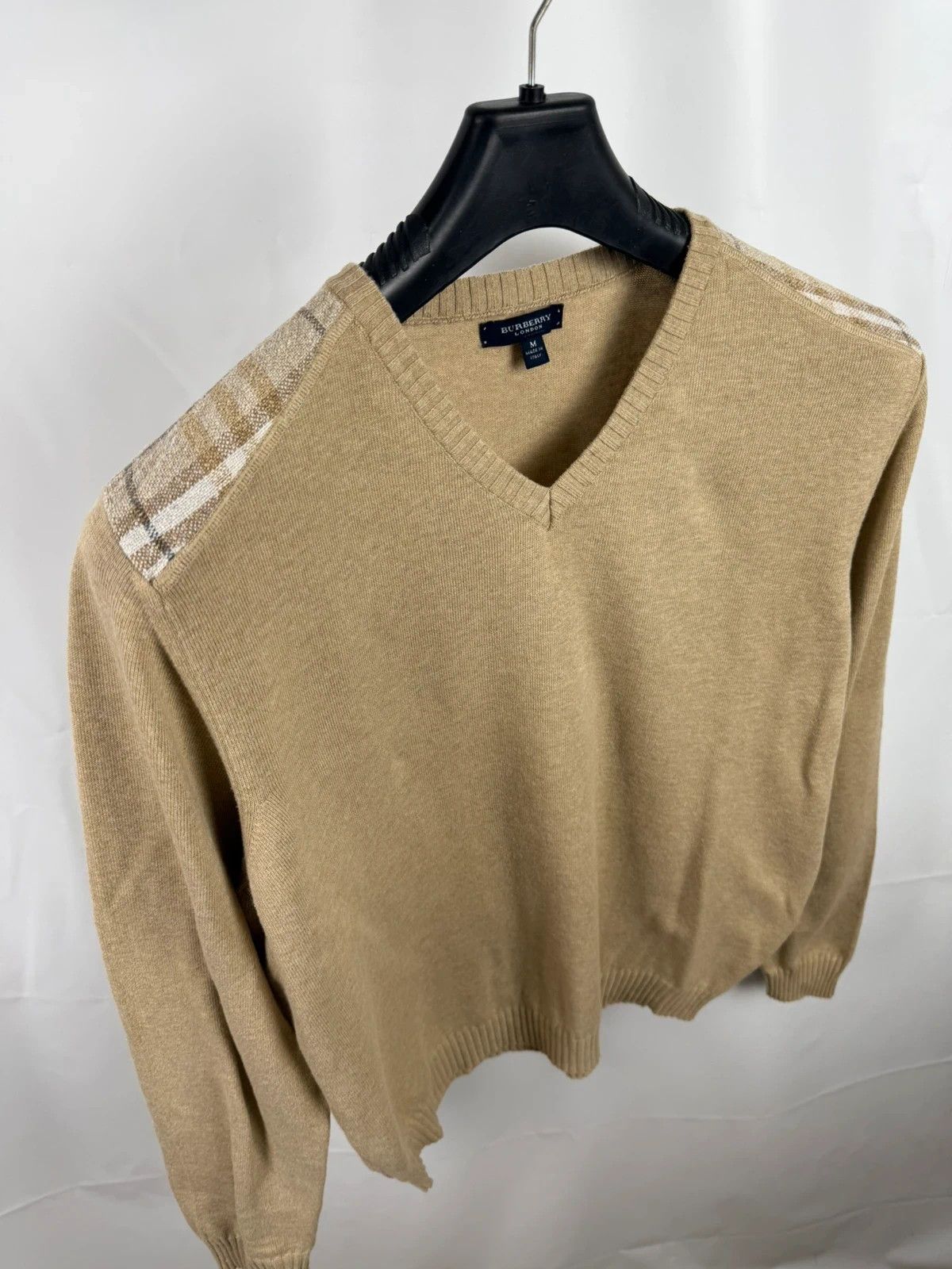 Burberry Burberry Vintage Men Pullover Cotton V-Neck Italy size M Size US M / EU 48-50 / 2 - 6 Thumbnail