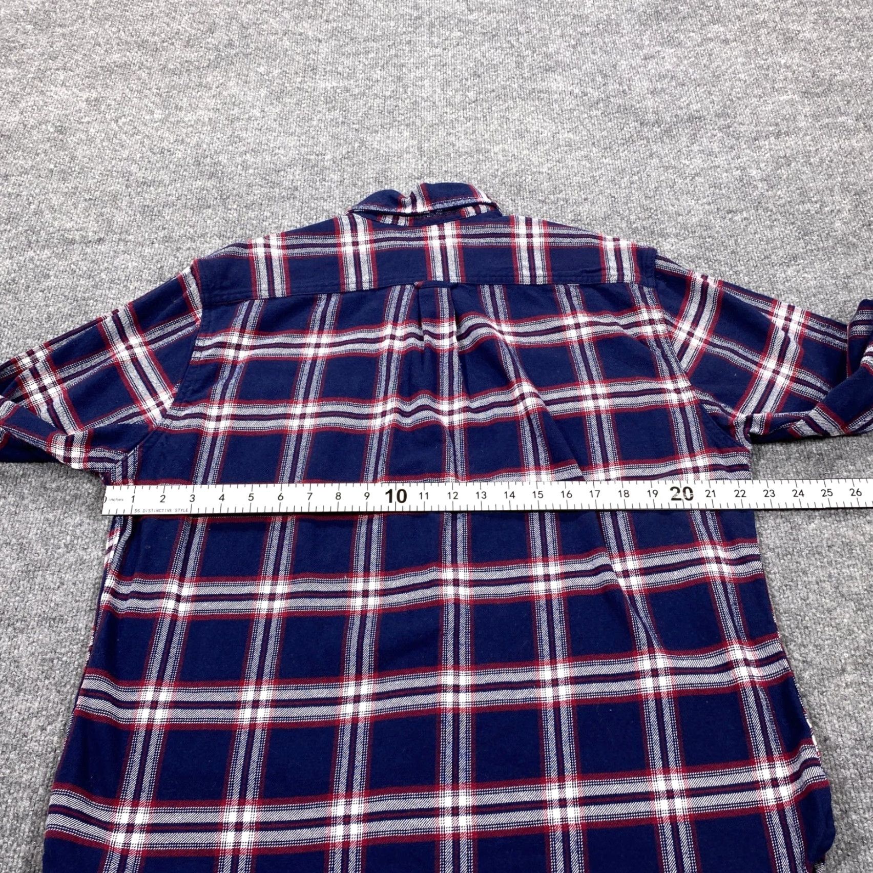 Vintage JACHS Flannel Shirt Mens Large Navy Red Plaid Button Up Long Sleeve Heavy Navy Blue Red White Button-Up Casual Workwear Outdoor 90s Collegiate Mens Size US L / EU 52-54 / 3 - 6 Thumbnail