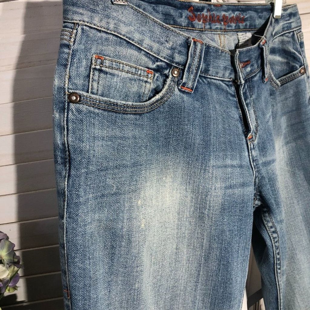 Vintage Y2K 70s style hippy jeans straight blue embroidered pocket 5 Size 28" / US 6 / IT 42 - 4 Thumbnail