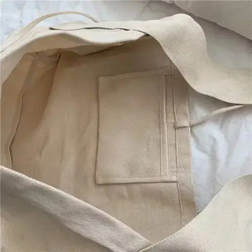 Japanese Brand × Vintage Loose fit white burlap shoudler tote bag Size ONE SIZE - 2 Thumbnail
