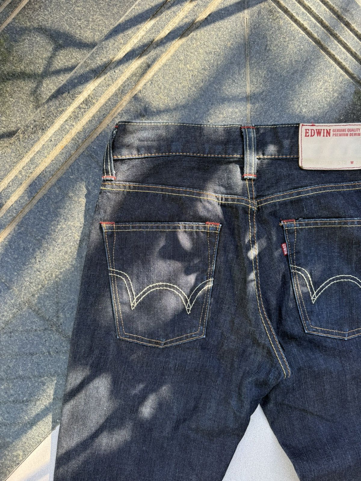 Edwin × Vintage 90’s EDWIN 512 RARE JAPANESE RETRO BACK POCKET LOGO DENIM Size US 32 / EU 48 - 11 Thumbnail