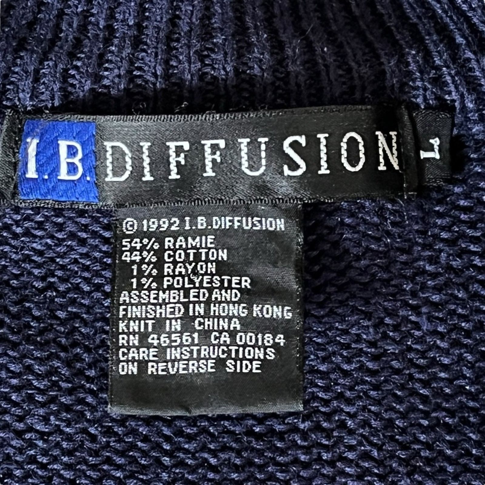 Vintage VTG 80s 90s IB Diffusion boyfriend cardigan sweater pockets Size L / US 10 / IT 46 - 8 Thumbnail