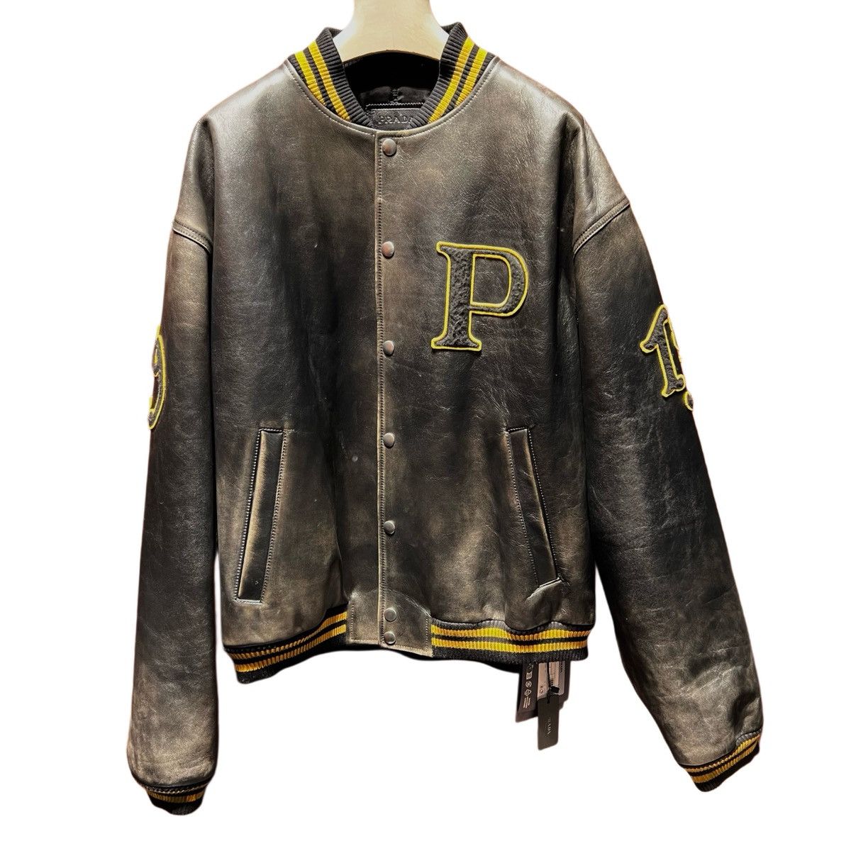 Prada Prada Oversized Leather Bomber Jacket Size US L / EU 52-54 / 3 - 2 Thumbnail