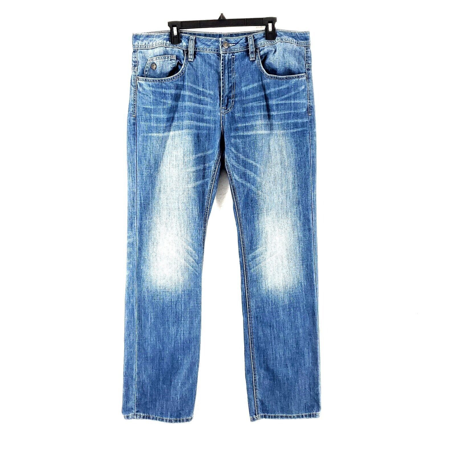 Buffalo David Bitton Buffalo David Bitton Driven Straight Whiskers Blue Denim Jea Size US 39 - 1 Thumbnail
