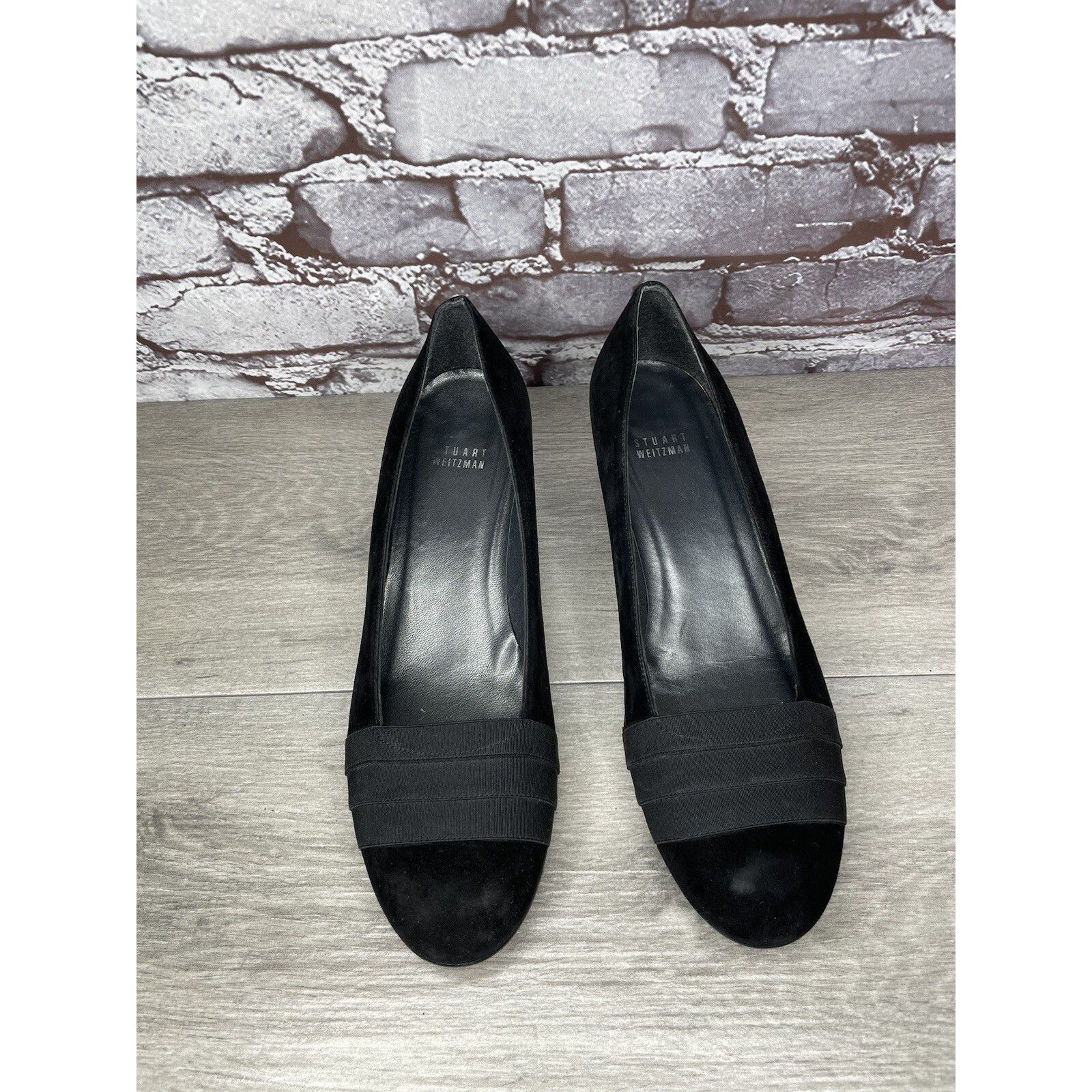 Stuart Weitzman Stuart Weitzman Black Suede Leather High Wedge Pumps Shoes W Size US 10 / IT 40 - 1 Thumbnail