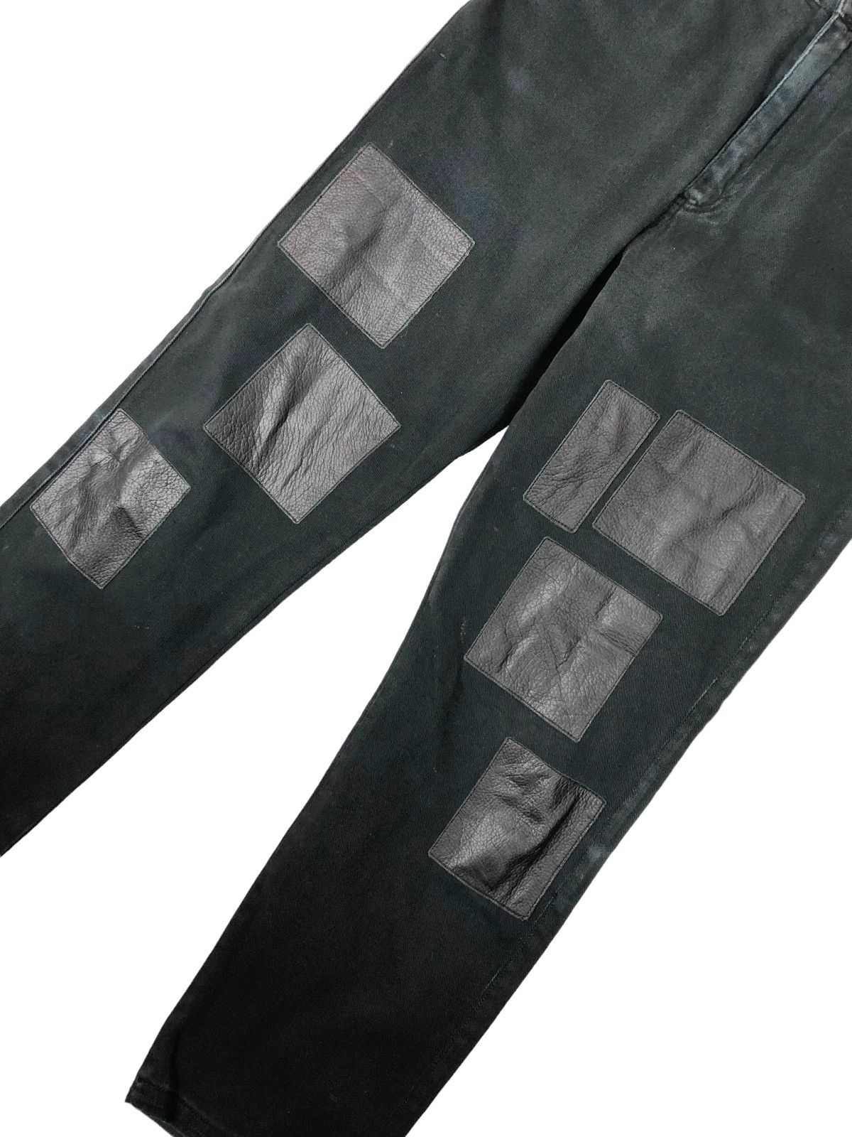 Japanese Brand Japanese Brand Unbrand Black Leather Patchwork Denim Jeans Size US 31 - 6 Thumbnail
