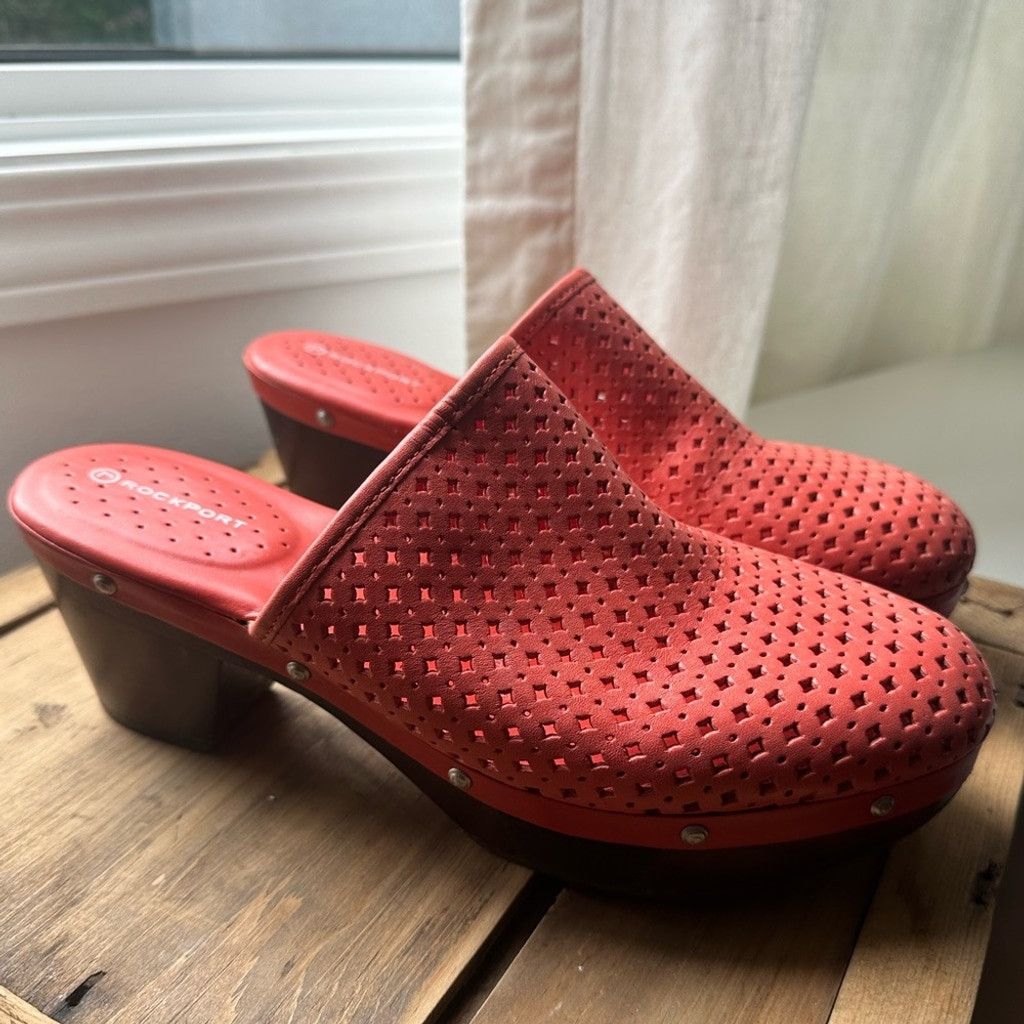 Rockport Rockport Adiprene Adidas Coral Leather Clogs Size US 8 / IT 38 - 1 Thumbnail