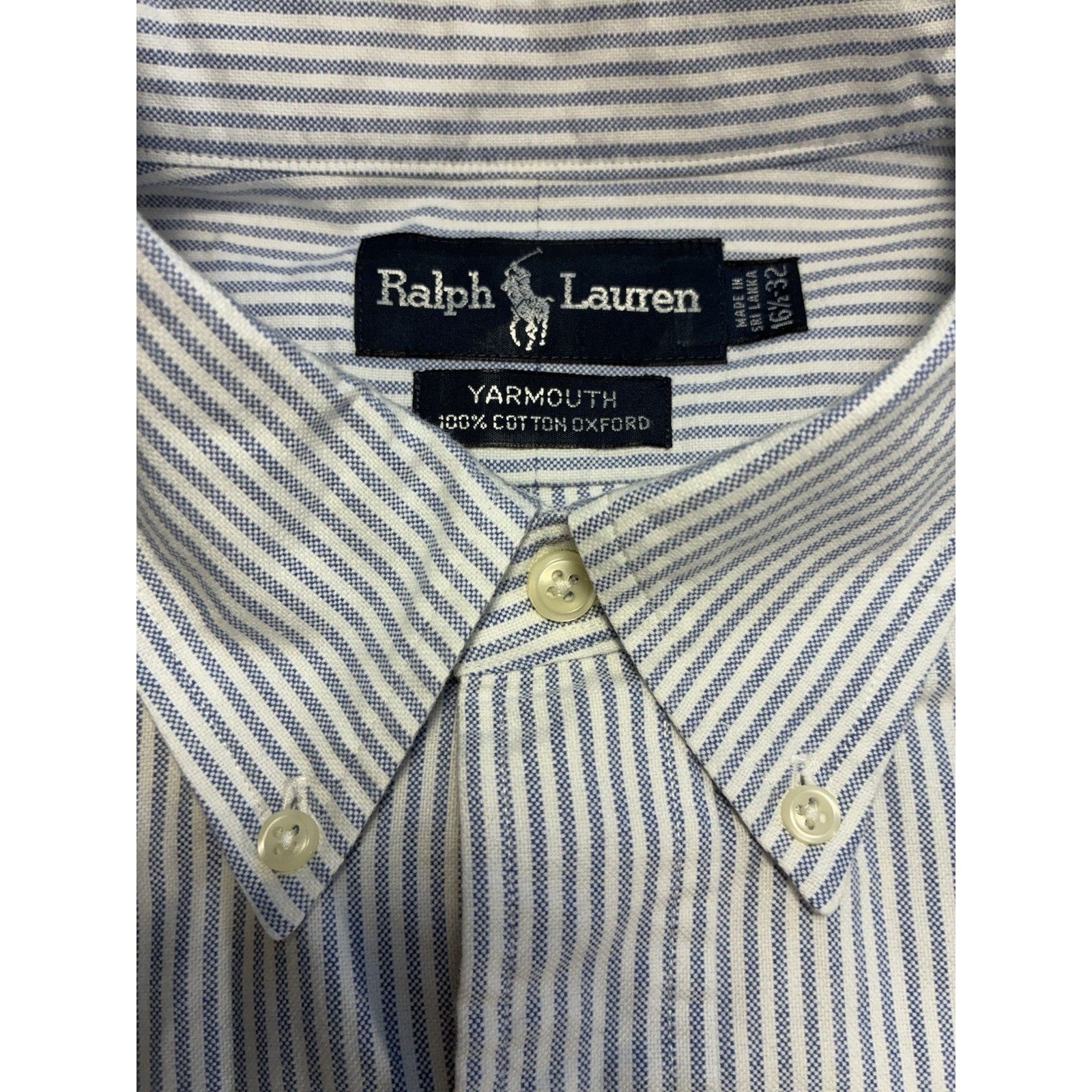 Polo Ralph Lauren VTG 90s Ralph Lauren Yarmouth Oxford Stripe Shirt Men 16.5 Size US L / EU 52-54 / 3 - 16 Thumbnail