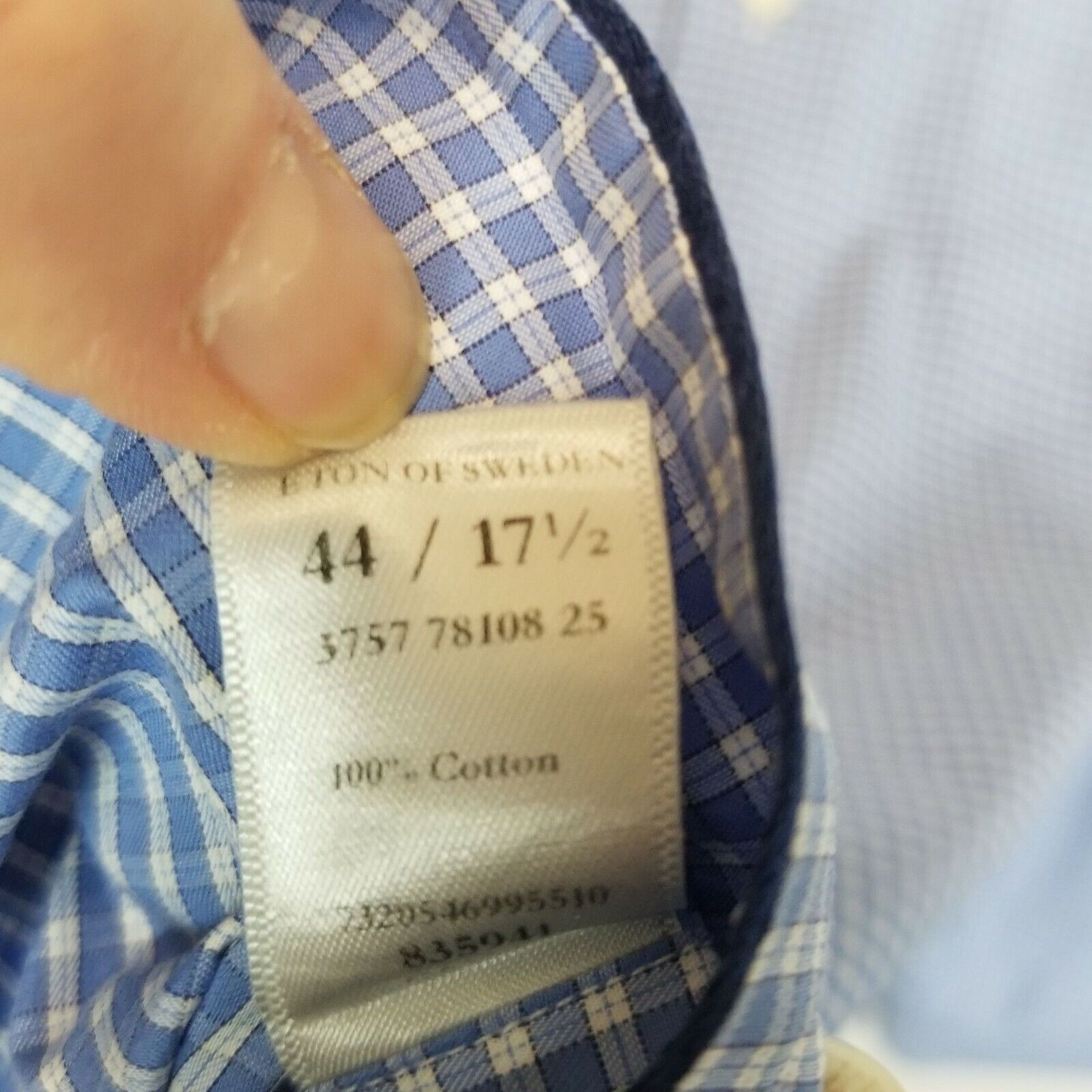 Eton Eton Mens Gingham Dress Shirt Size 44 Classic Formal Career Size US S / EU 44-46 / 1 - 8 Thumbnail