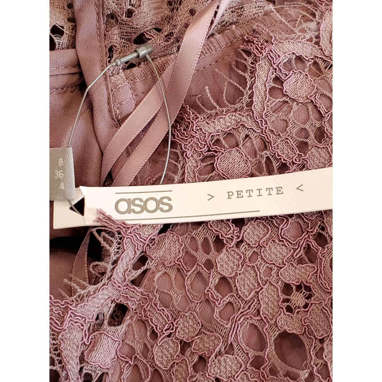 Asos ASOS Dress Womens 4 Pink Design Lace Midi Strappy Shoulder Pale Women Petite Size New Size S / US 4 / IT 40 - 5 Thumbnail