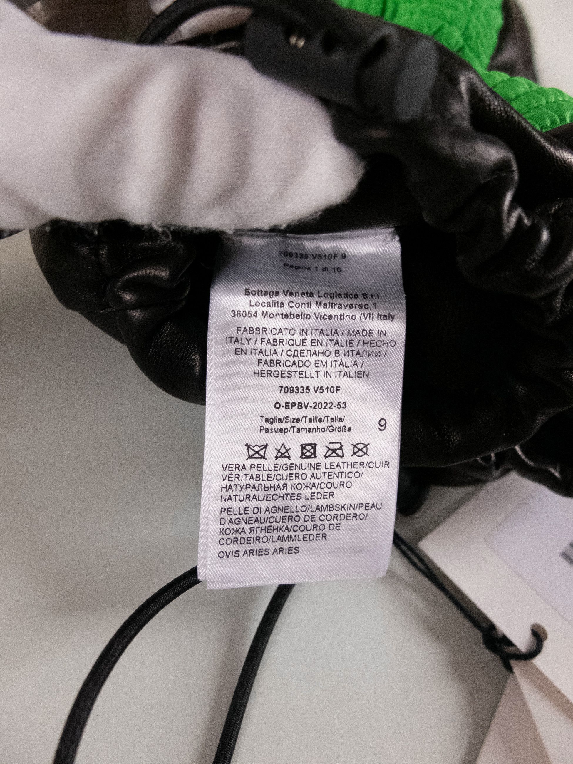 Bottega Veneta BOTTEGA VENETA black & green leather gloves 9 Medium q Size ONE SIZE - 5 Thumbnail