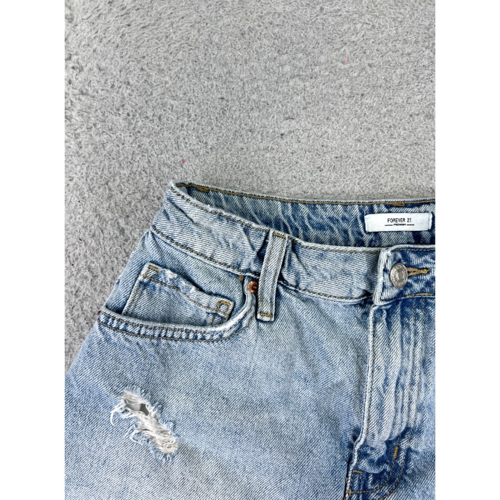 Forever 21 Forever21 Shorts Womens 26 Blue Denim Jean Distressed Cutoff Cotton Blend 23x2 Size 42" / US 20 - 4 Thumbnail